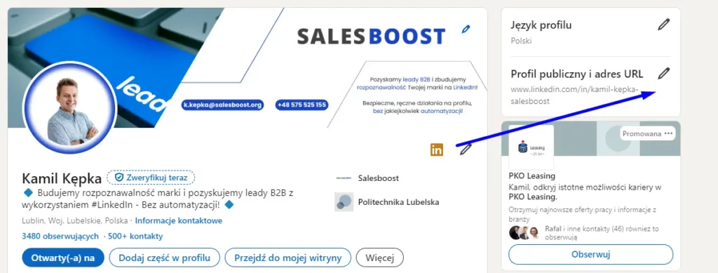 Jak zmienić link do profilu i profil publiczny na LinkedIn