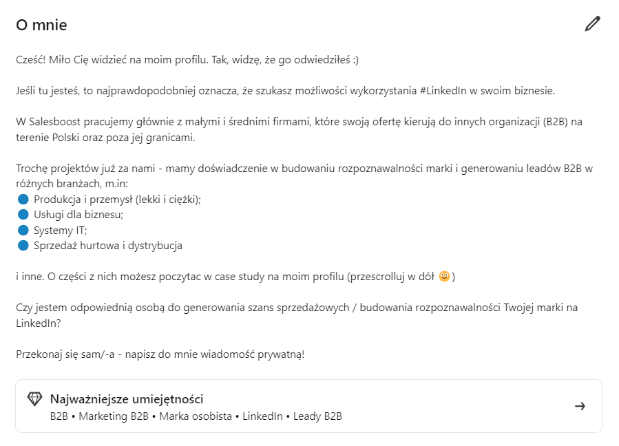 Jak uzupełnić sekcję podsumowanie / o mnie na LinkedIn